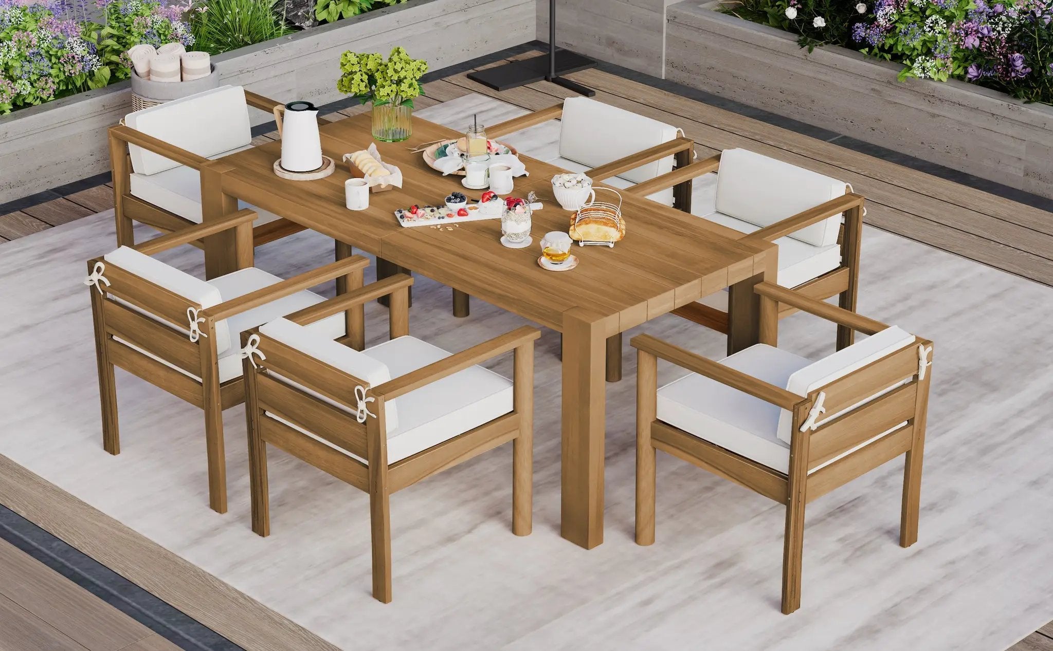 TREXM 7-Piece Patio Dining Table Set for 6 by HouseOfZazla