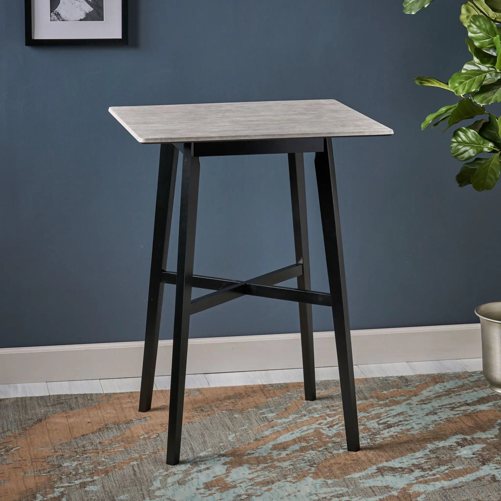 Modern Bar Height Dining Table, Rubberwood Legs and Laminate Table Top by HouseOfZazla