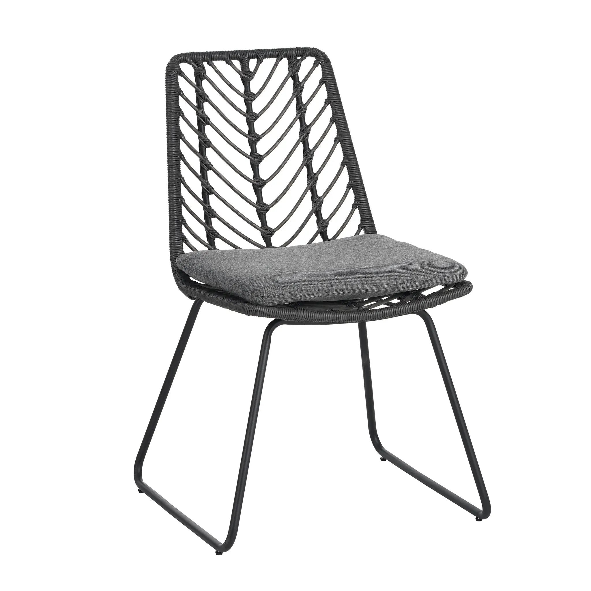 DEJA Chair 2PCS with 2 Cushions, Gray by HouseOfZazla