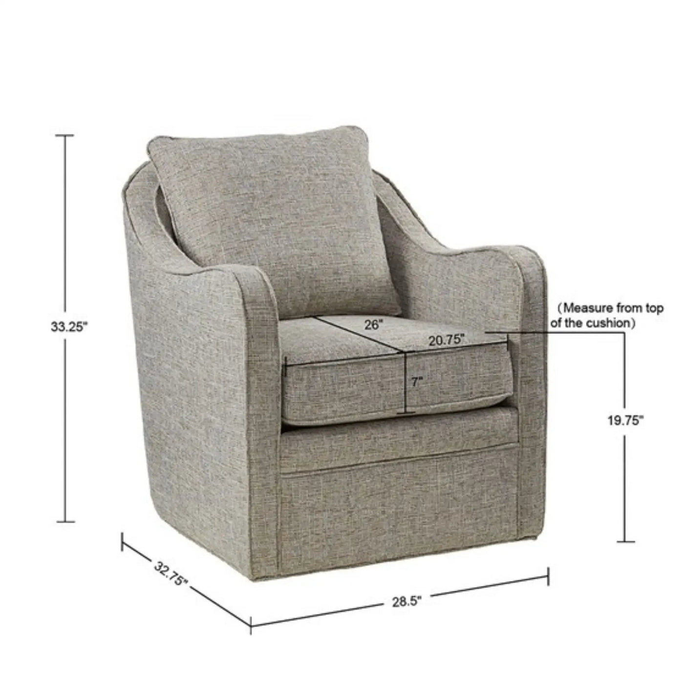 Wide Seat Arm Chair With 360 Degree Rotation by HouseOfZazla