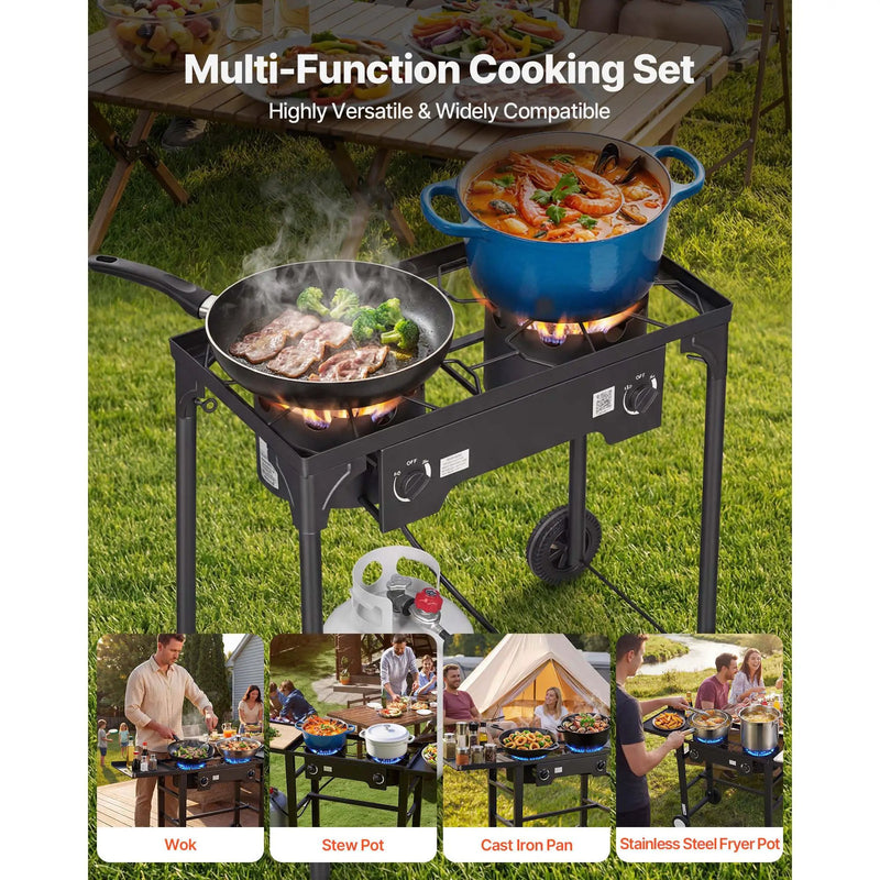 2 Burner Outdoor Propane Gas Stove, 150,000 BTU by HouseOfZazla