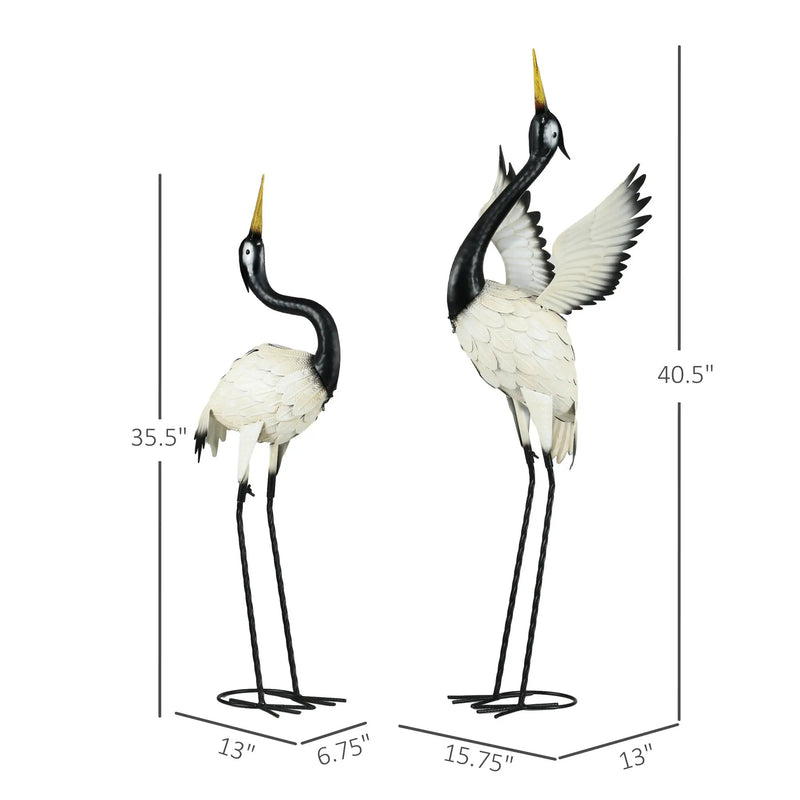 Outsunny Heron Garden Statues Set of 2 by HouseOfZazla