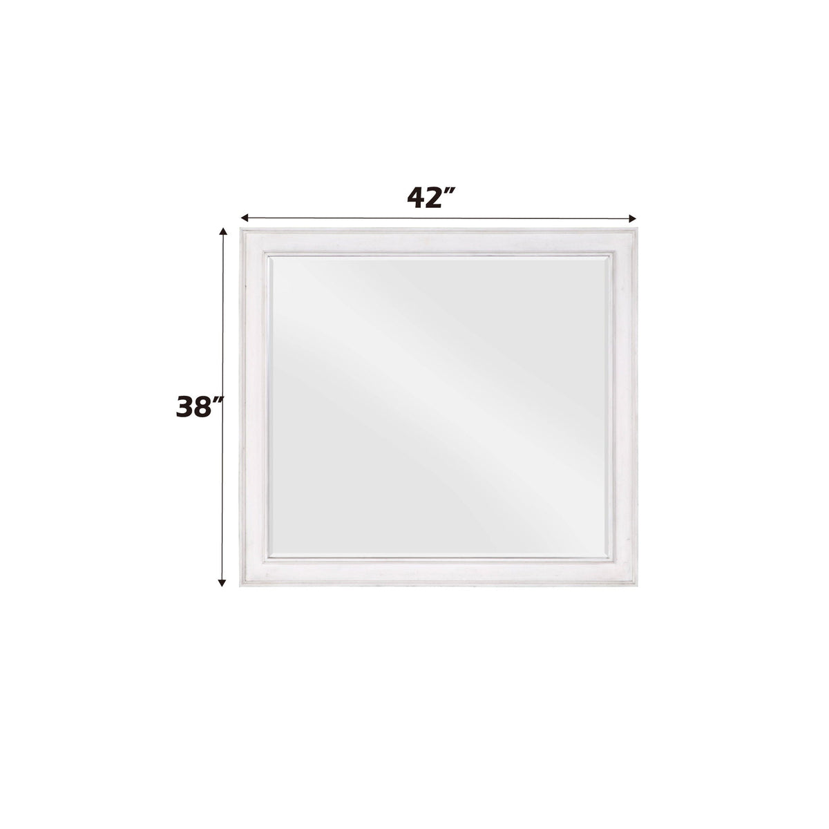 Weathered Mirror with Beveled Edge - White, photo 2 of 4
