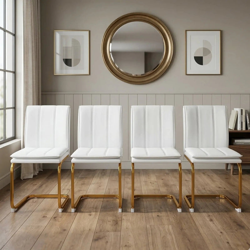 Modern Dining Chairs Set of 4, PU Leather by HouseOfZazla