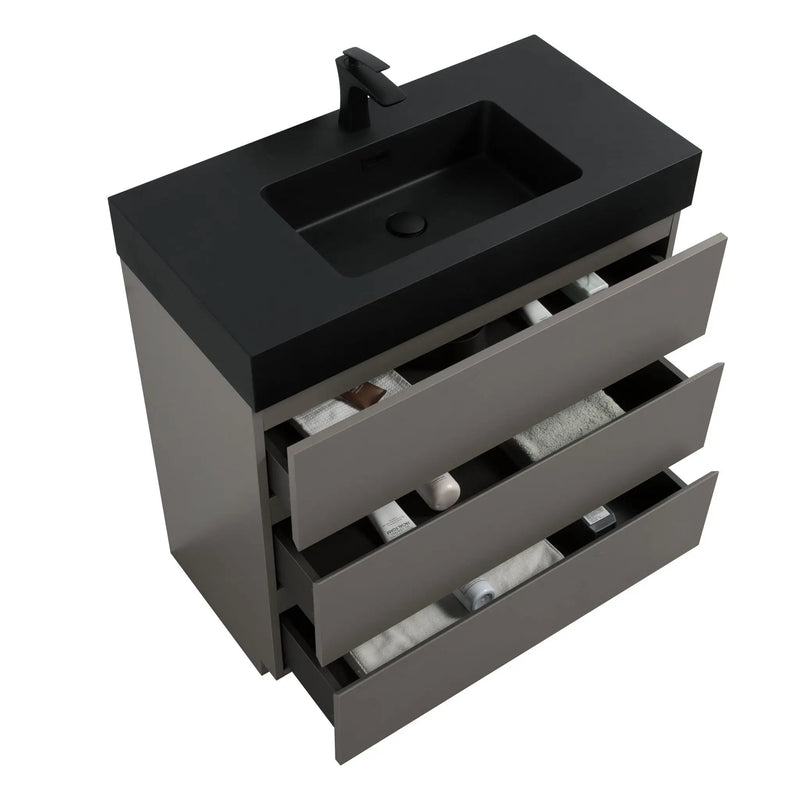 Alice - Bathroom Vanity With Sink, Large Storage Freestanding Bathroom Vanity For Modern Bathroom, One-Piece Sink Basin Without Drain And Faucet by Unique Piece Furniture
