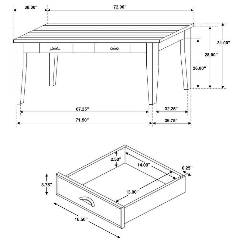 Preston - 2 Drawer Table - Antique White by HouseOfZazla