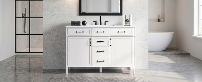 48 Inch Bathroom Vanity with Composite Sink Top by HouseOfZazla