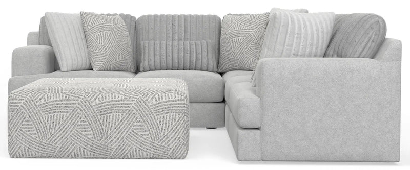 Logan - Upholstered Sectional With Comfort Coil Seating - 46" Cocktail Ottoman And Accent Pillows Included by Unique Piece Furniture