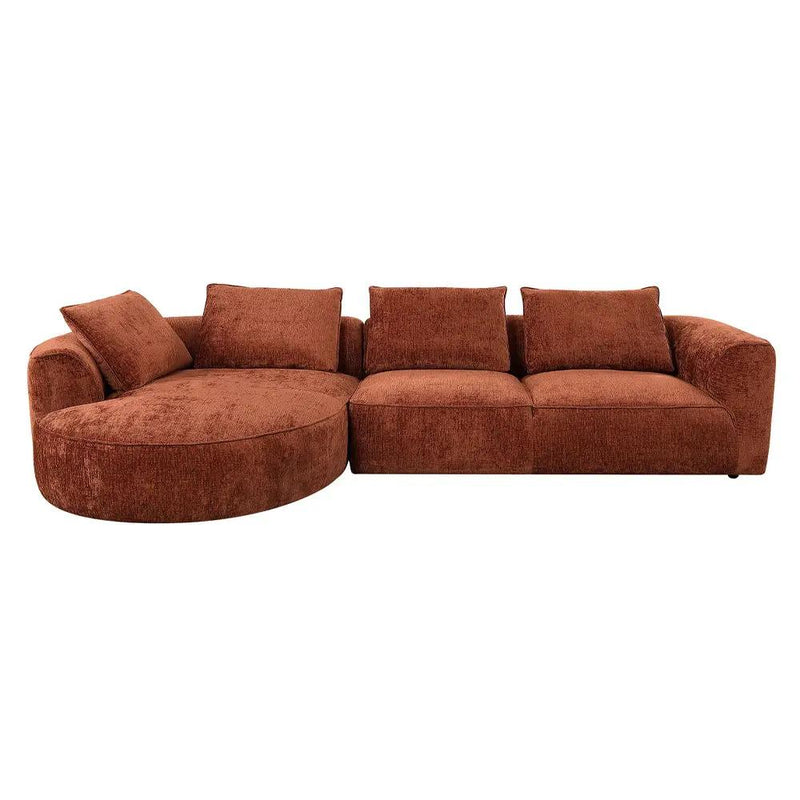 Aceso - Sectional Sofa With 4 Pillows - Rust Brown Chenille by Unique Piece Furniture