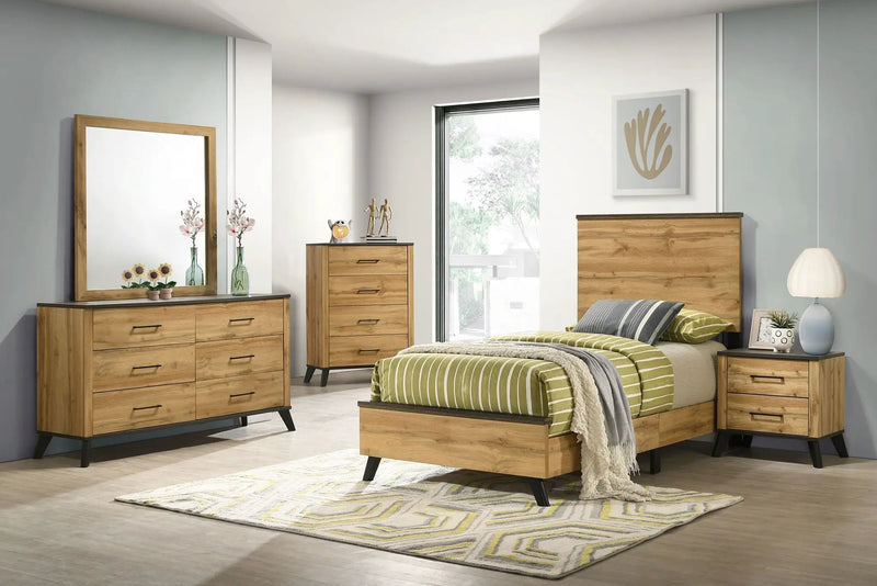 Kaywood 52-inch Twin Panel Bed Natural Pine by Unique Piece Furniture