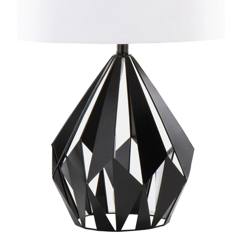 Geo - Me Tri Contemporary Table Lamp (Set of 2) - Matte Black / White by HouseOfZazla