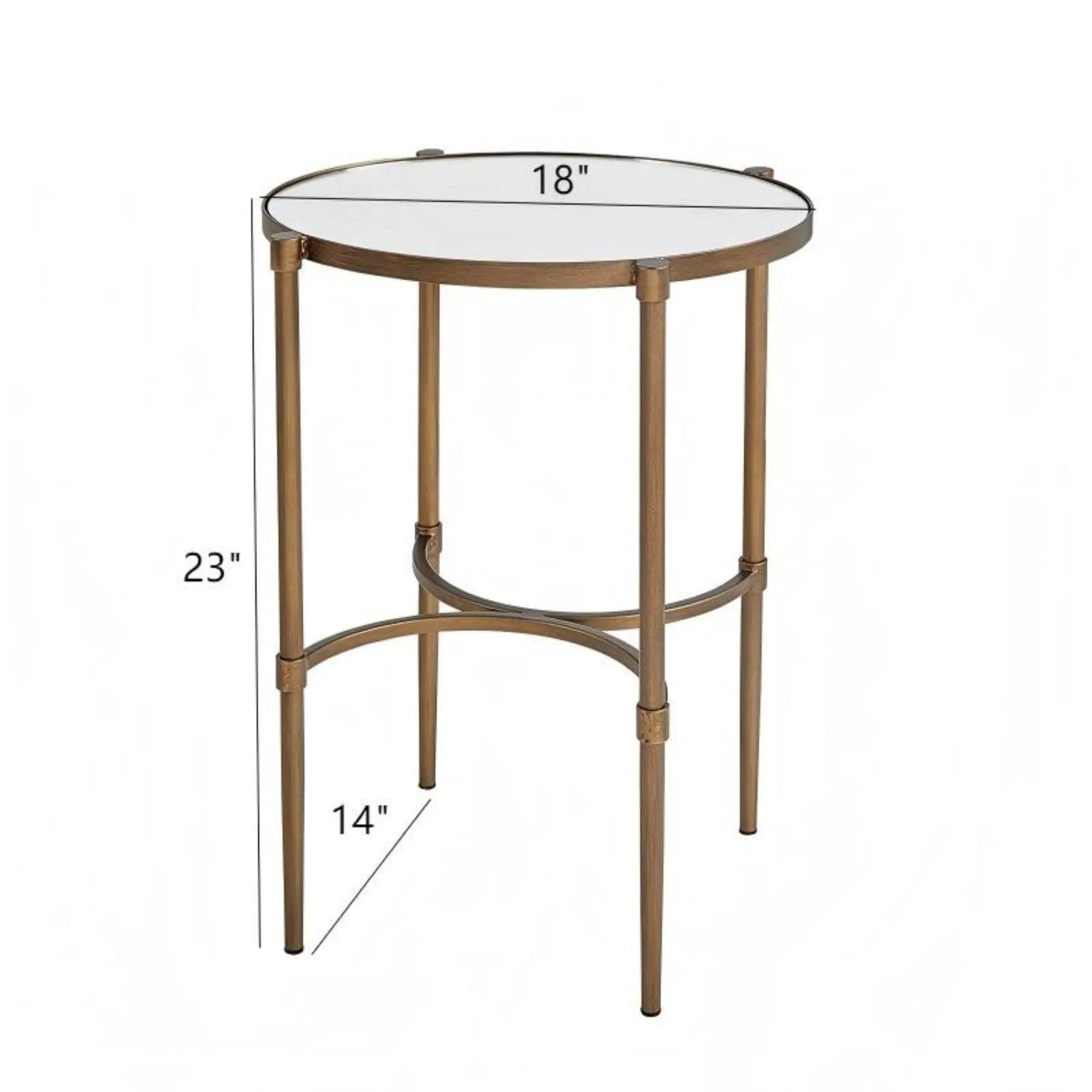 Bedford - Oval Mirror Accent Table - Antique Bronze by HouseOfZazla