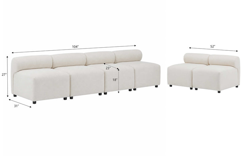 Evelyn 6-Piece Modular Chenille Sectional Sofa by HouseOfZazla