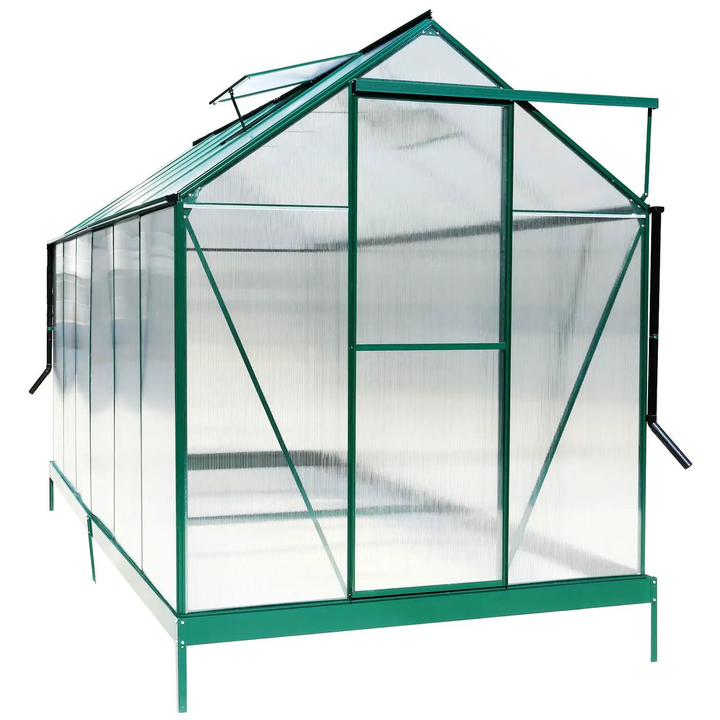 Polycarbonate house, Heavy Duty Outdoor Aluminum Walk-In House Kit With Rain Gutter, Vent And Door For Backyard Garden by HouseOfZazla