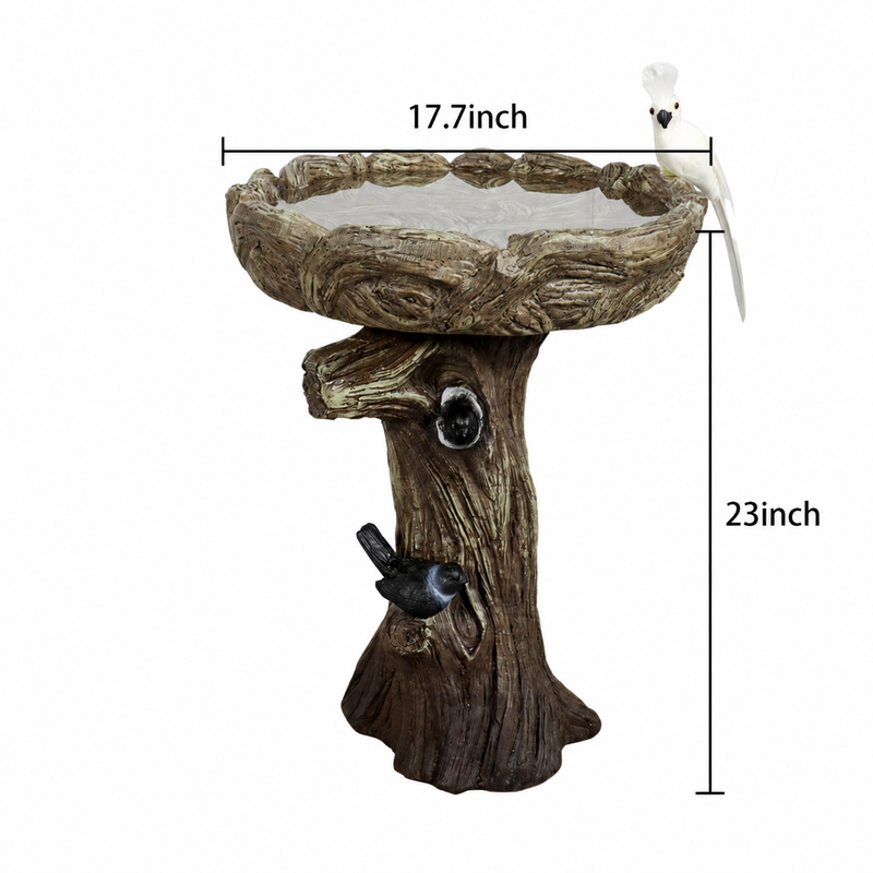Concrete Tree Stump Bird Bath Log and Knot 23 Inch, photo 8 of 8