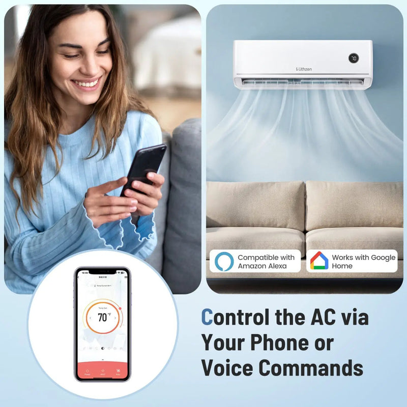 18000 BTU 18.1 SEER2 208/230V Mini Split Air Conditioner Works with Alexa by DirectDeals