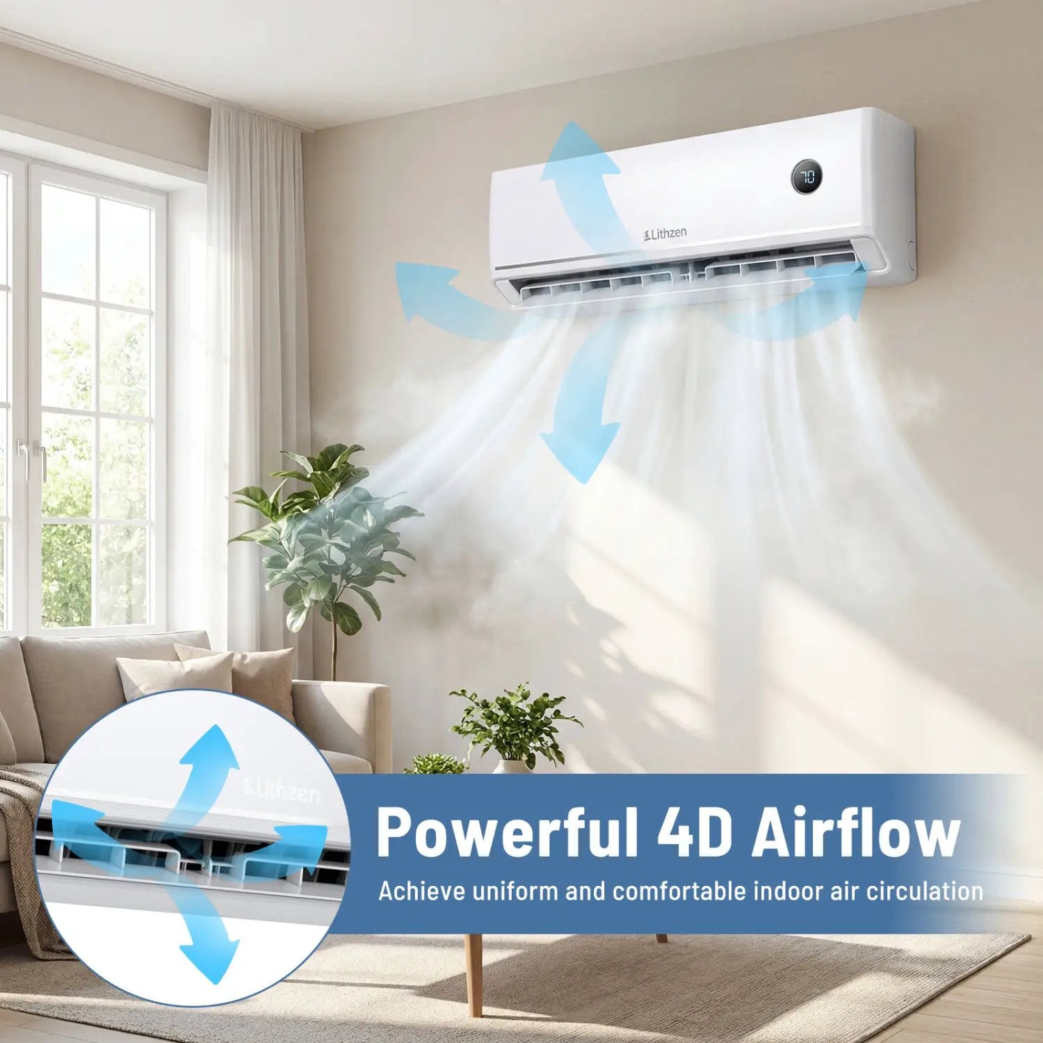 18000 BTU 18.1 SEER2 208/230V Mini Split Air Conditioner Works with Alexa by DirectDeals