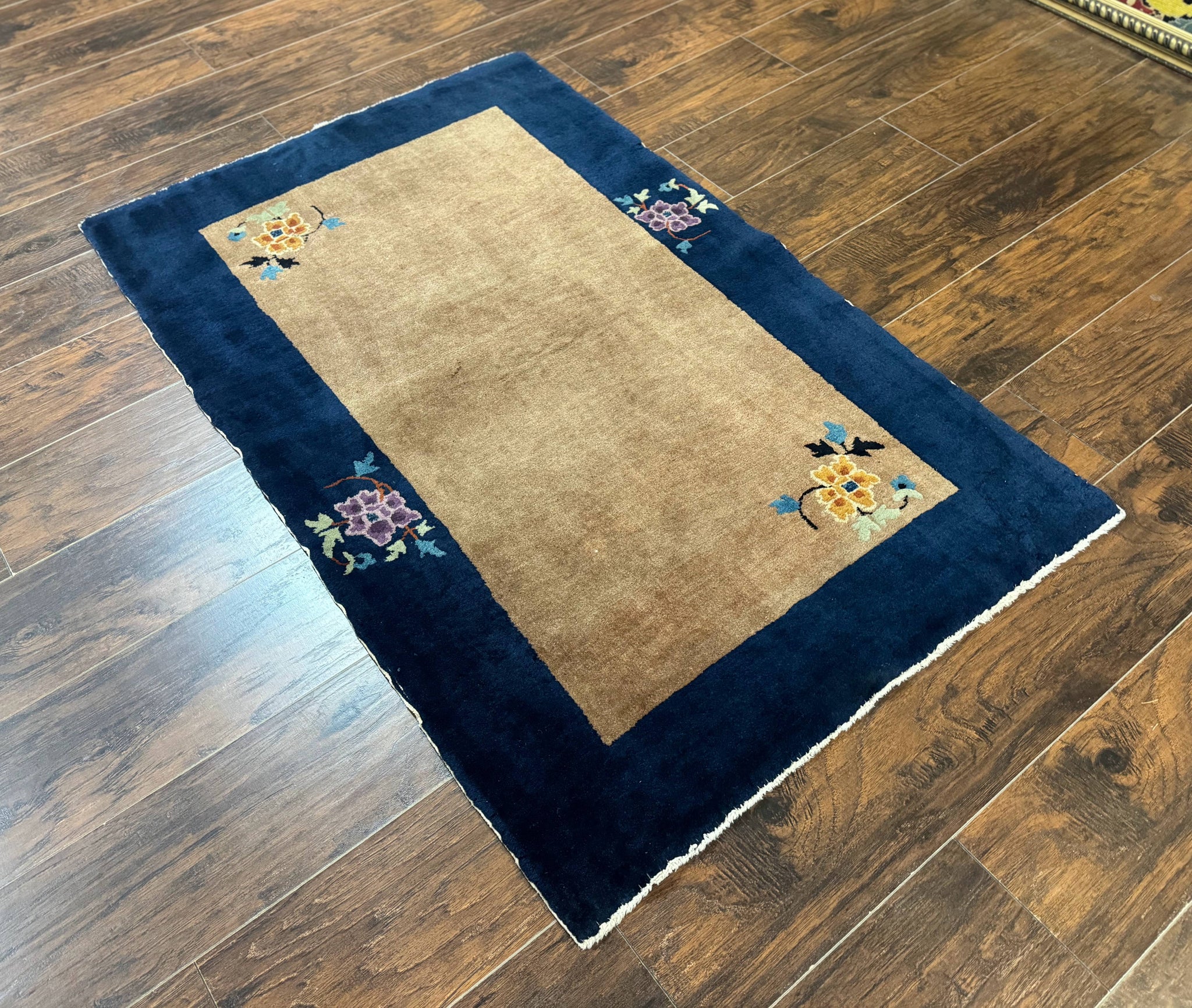 Chinese Rug 3x5, Antique Peking Art Deco Carpet, Simple Design by Jewel Rugs