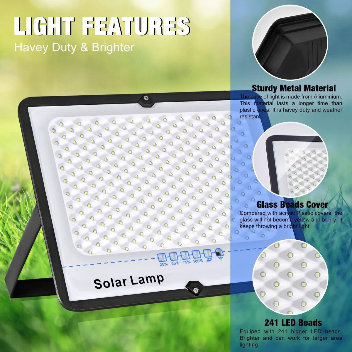 1800W Solar Flood Lights Outdoor - Solar Parking Lot Lights Dusk to Dawn IP67 Waterproof Security Commercial Lighting with 16ft Cables by Outdoor Solar Outlet