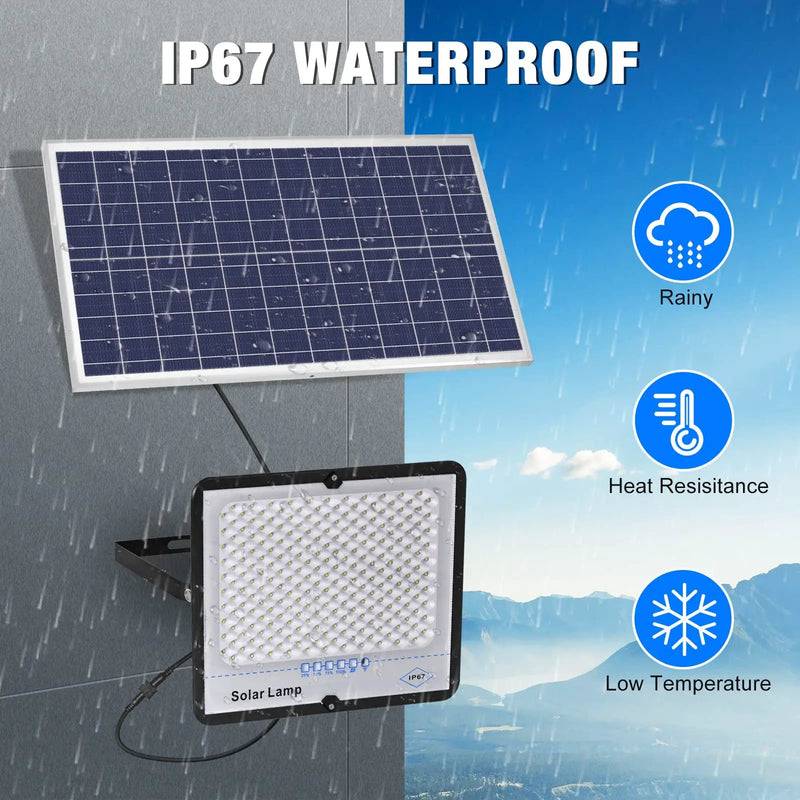 1800W Solar Flood Lights Outdoor - Solar Parking Lot Lights Dusk to Dawn IP67 Waterproof Security Commercial Lighting with 16ft Cables by Outdoor Solar Outlet