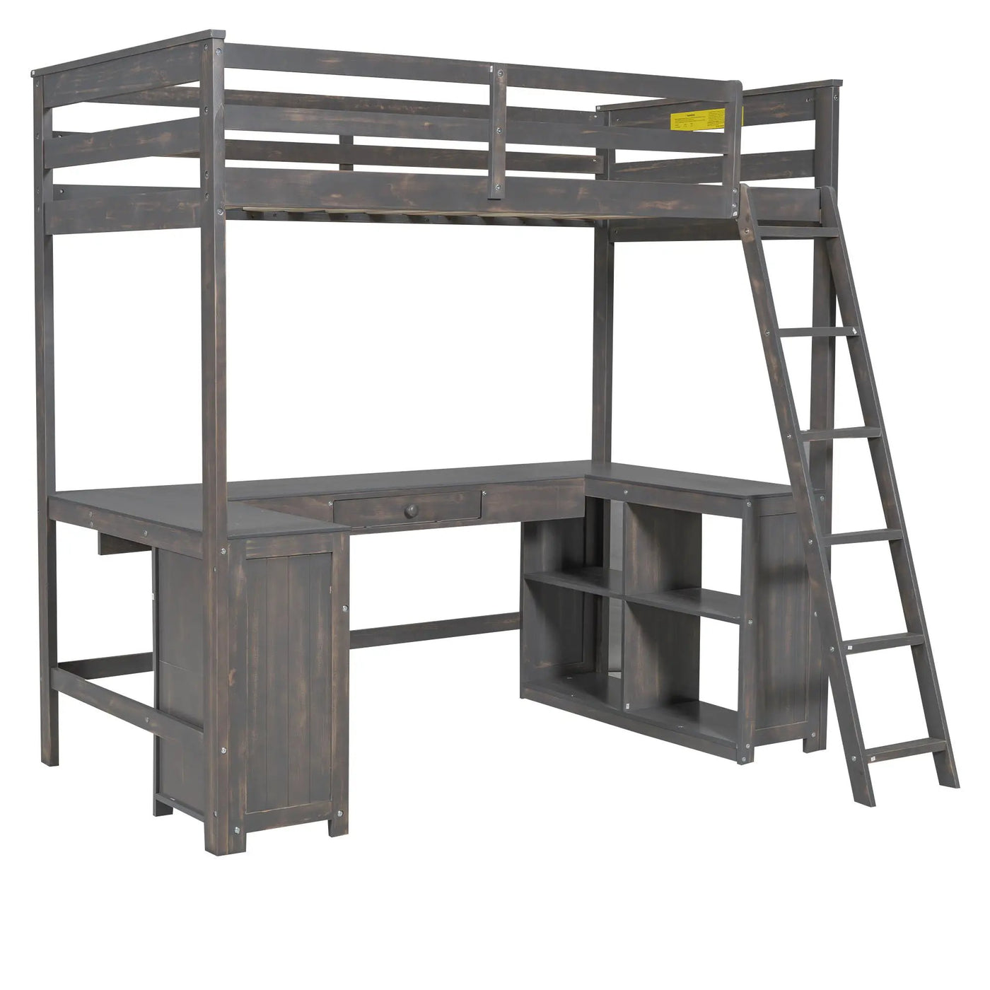 Loft Bed With U-Shaped Desk, Drawers, And Storage Shelves by Unique Piece Furniture
