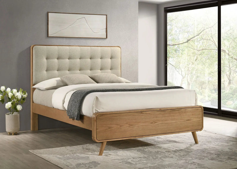 Robyn Wood Queen Platform Bed Light Ash by Unique Piece Furniture