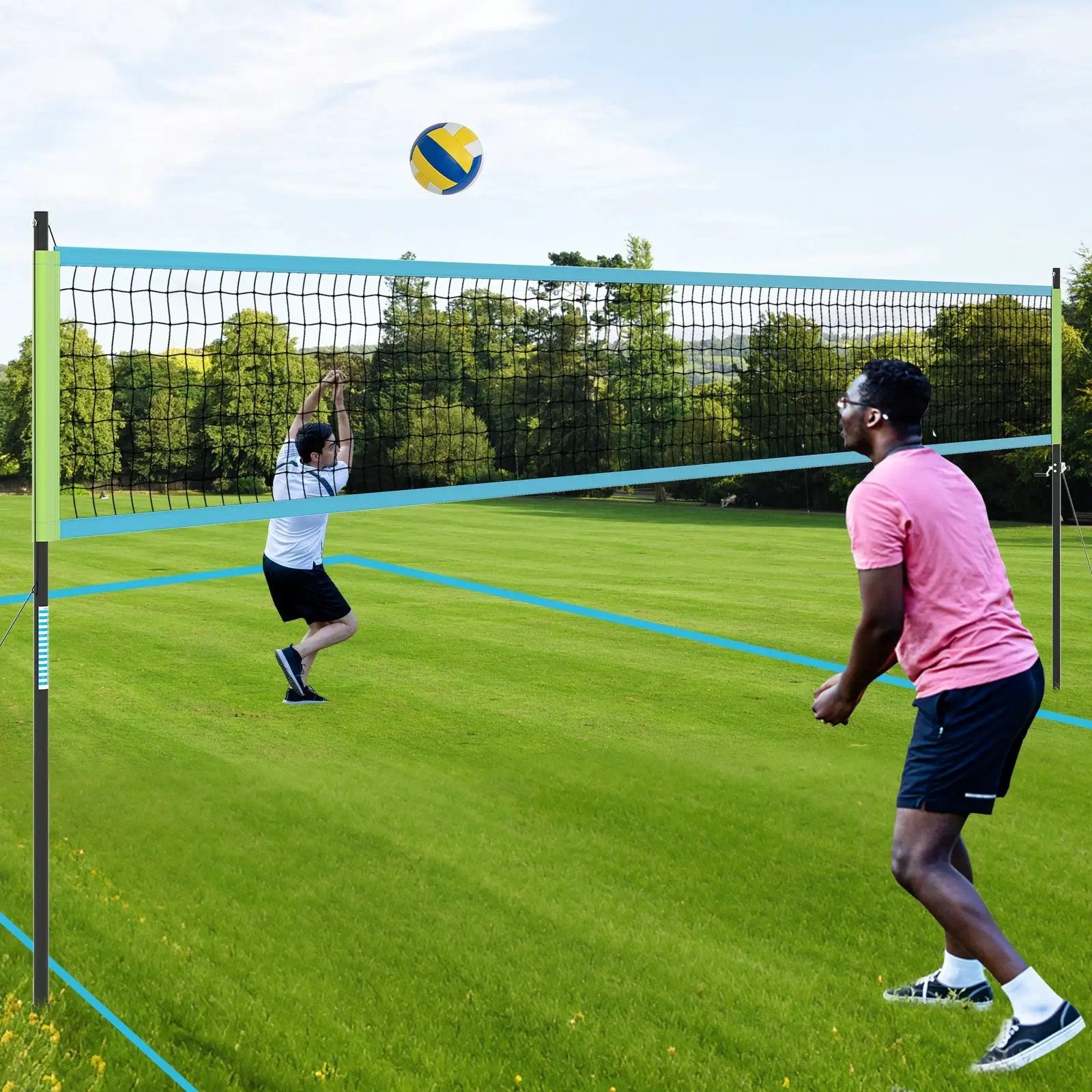 Portable Outdoor Volleyball Net Set Heavy-Duty Volleyball Net System by DirectDeals