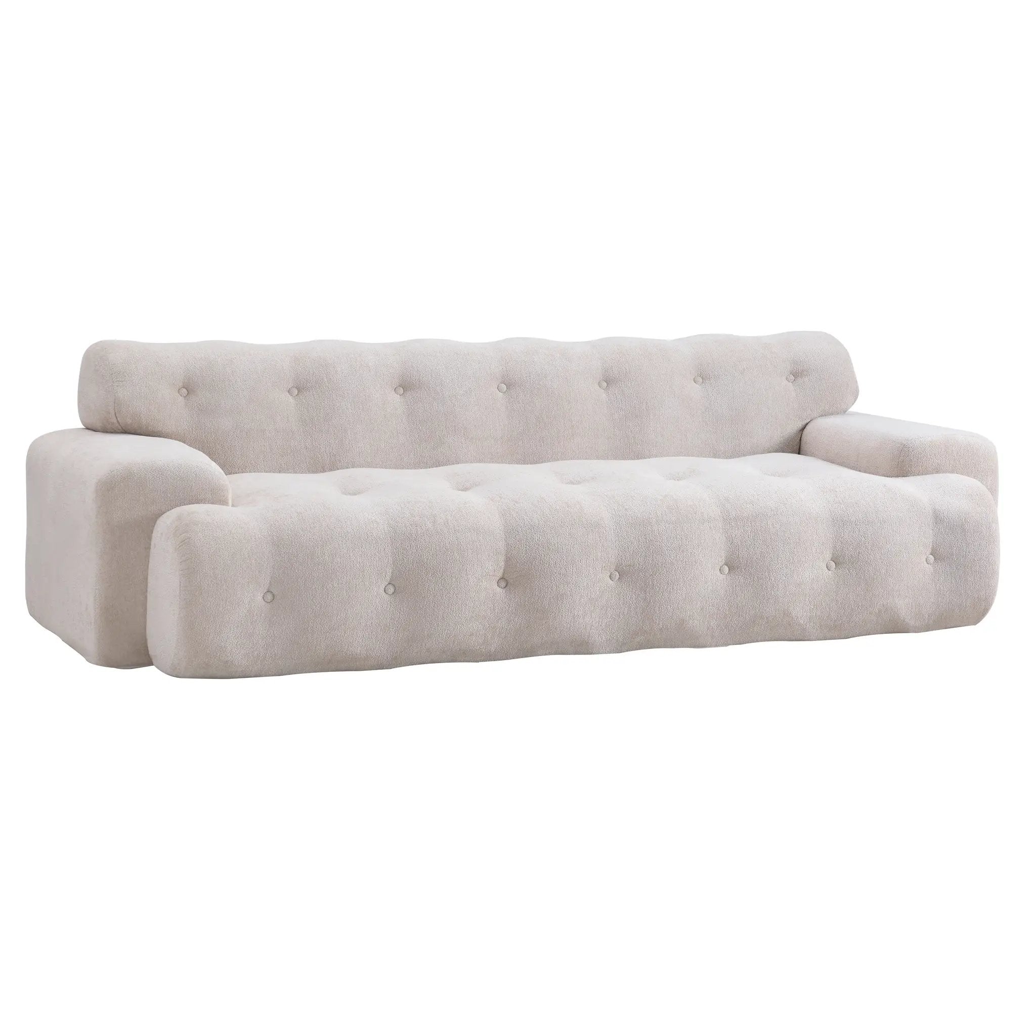 88 in. Cloud 3 Seater Chenille Sofa with Button Tufted Upholstered Couch by HouseOfZazla