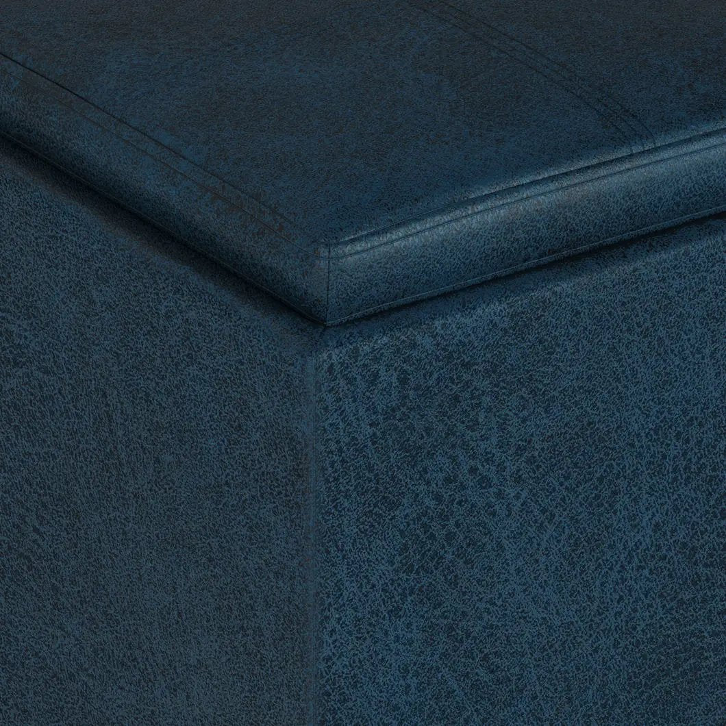 Rockwood - Upholstered Cube Storage Ottoman With Tray by HouseOfZazla