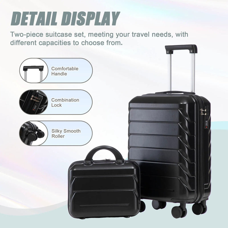 14'/20' 2-Piece ABS Spinner Wheel Luggage Set with Combination Lock by HouseOfZazla