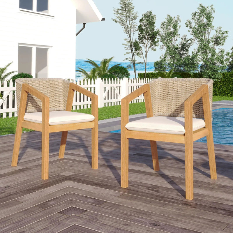 Patio Dining Chair (Set of 2) - Light Teak by HouseOfZazla