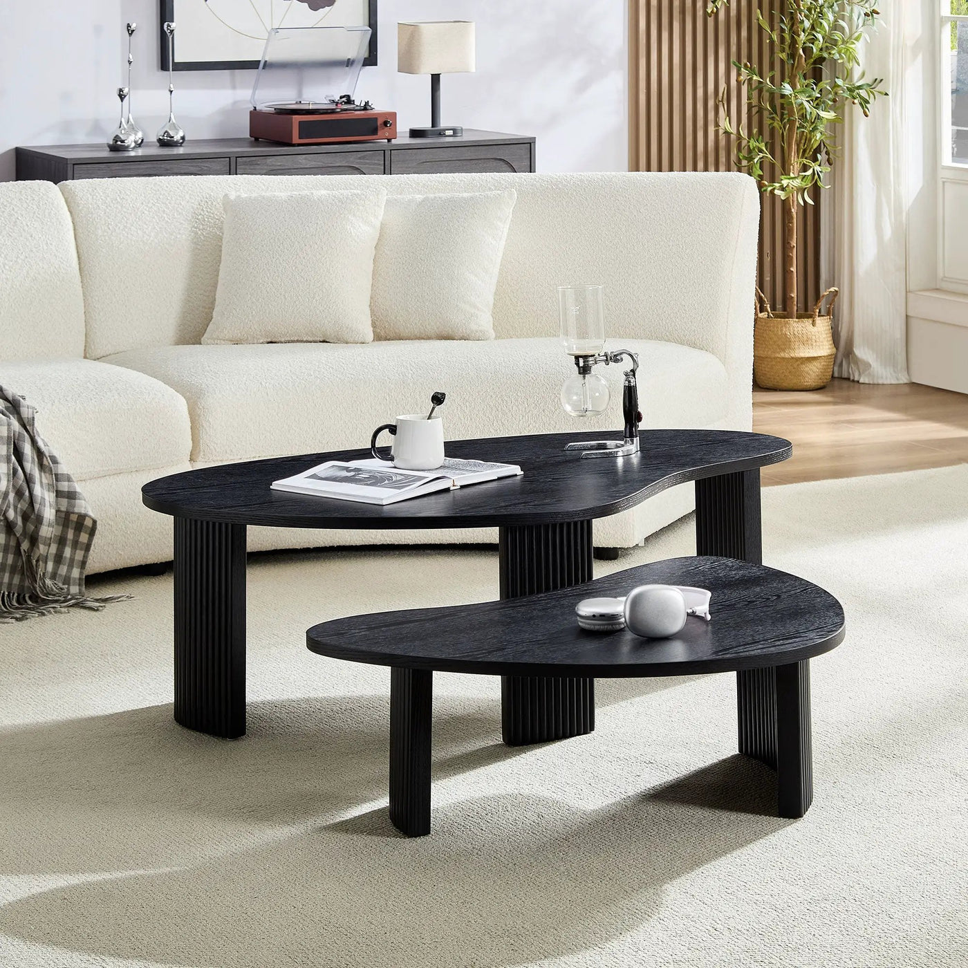 2-Piece Modern Irregular Shape Coffee Table Set by HouseOfZazla