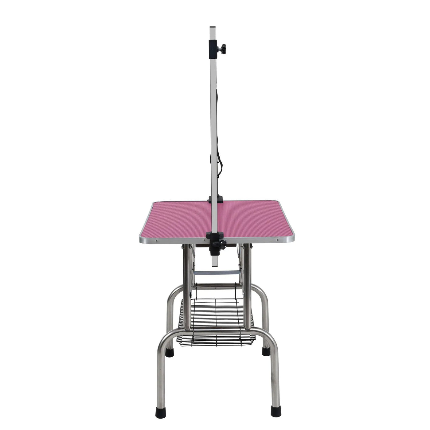 Folding Dog Pet Grooming Table Stainless Steel Frame Rubber Mat On Board With Adjustable Arm And Clamps Pet Dog Cat Grooming Table by HouseOfZazla