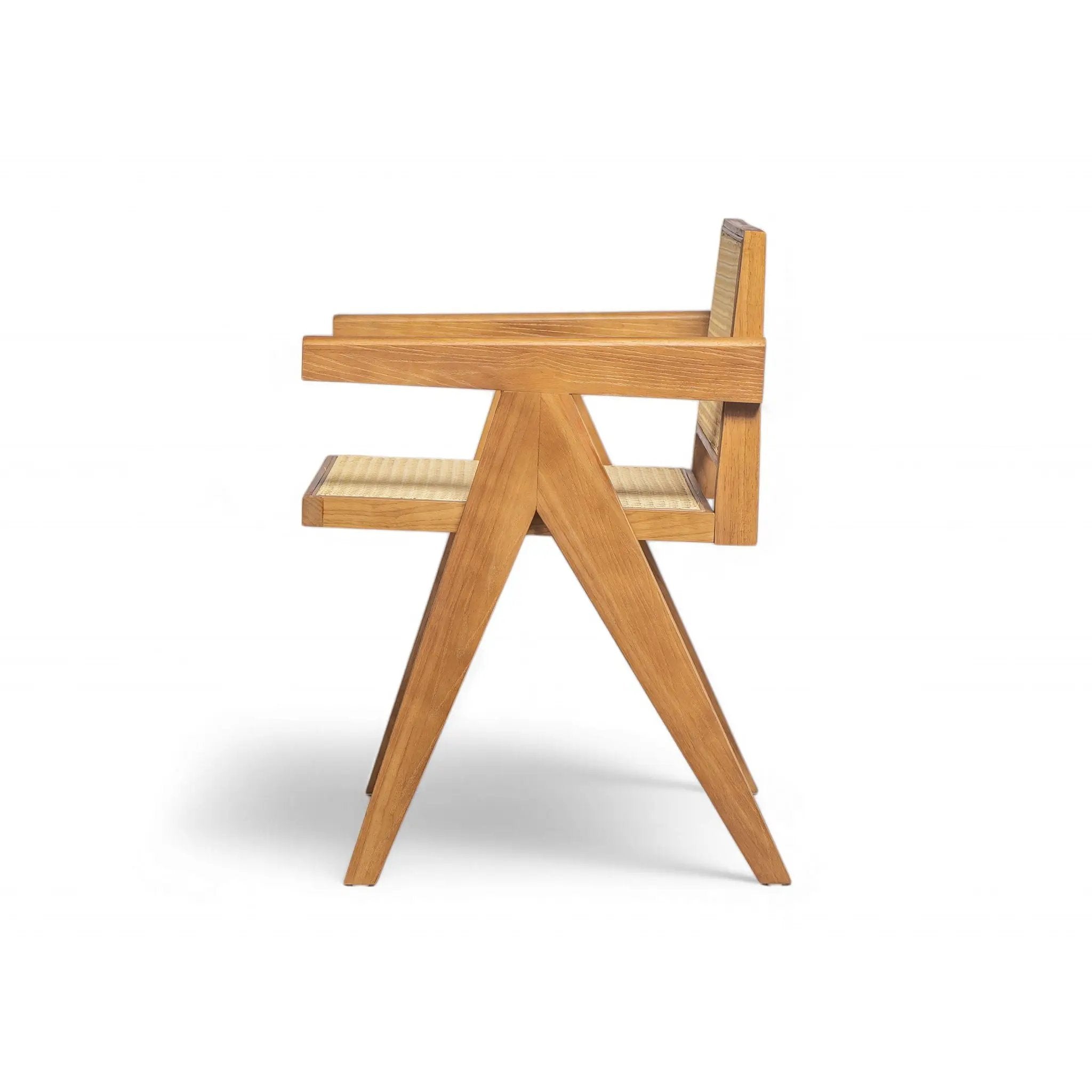 Chandigarh Arm Dining Chair With Natural Cane Design (Set of 2) by HouseOfZazla