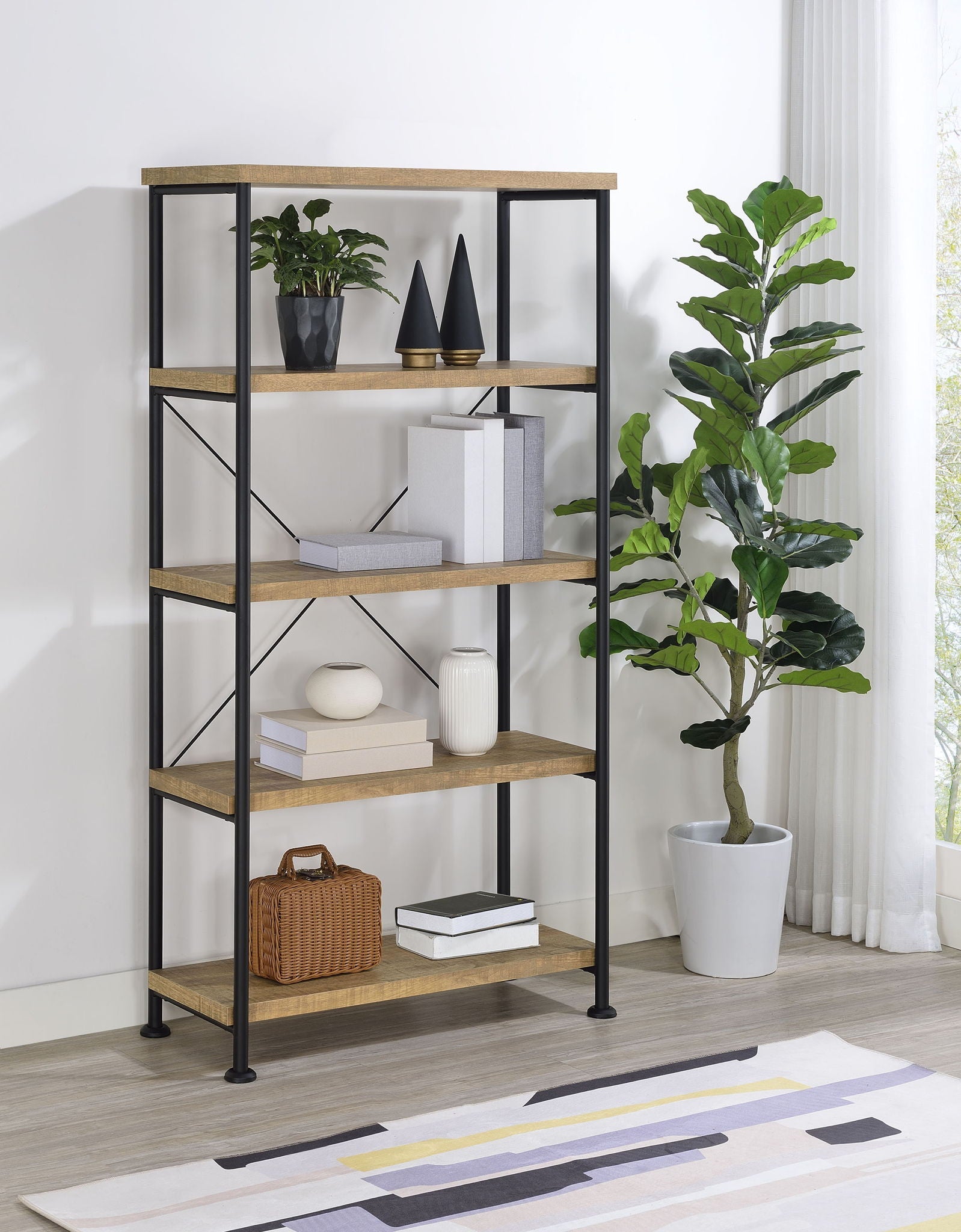 Analiese 63-inch 4-shelf Bookshelf Mango by Unique Piece Furniture