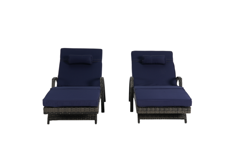 Outdoor Wicker Reclining Chair Set of 2 with Cushions by HouseOfZazla