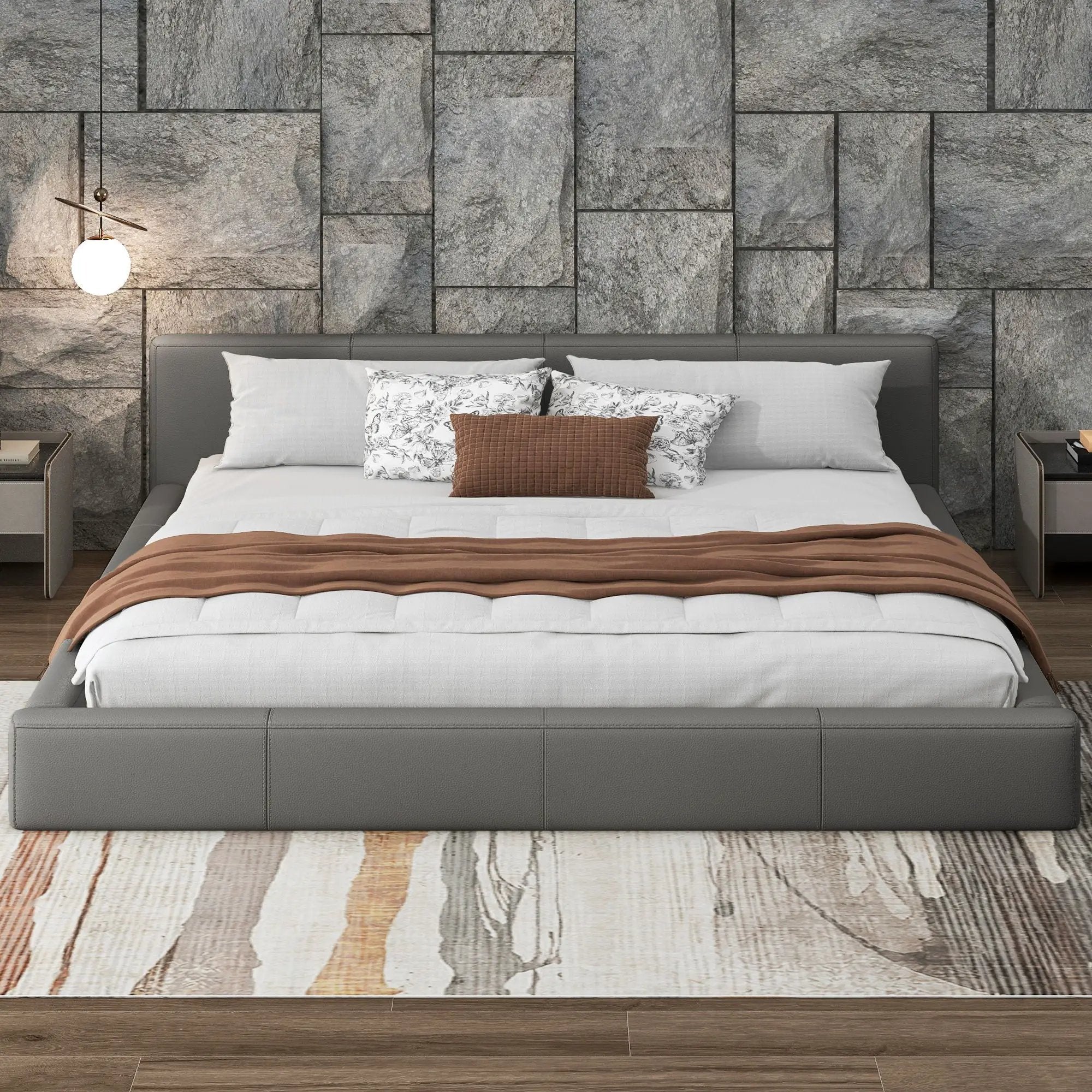 Stylish Upholstered Bed With Birch Wood Frame by HouseOfZazla