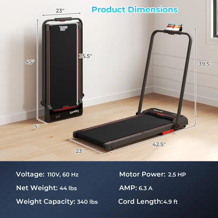 Home Fitness & Relaxation Set - 3 in 1 Folding Treadmill and Modern Accent Chair by DirectDeals