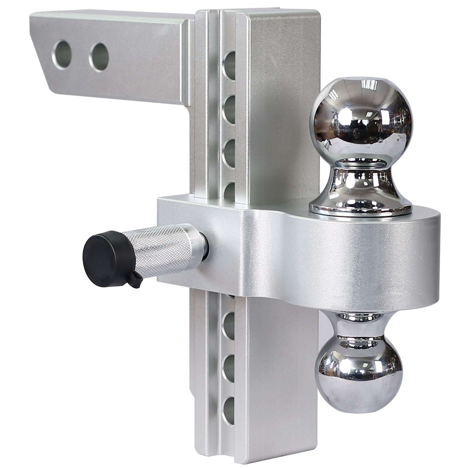Alu - Adjustable Trailer Drop Hitch 2" Receiver 8" Adjustable - Silver by HouseOfZazla