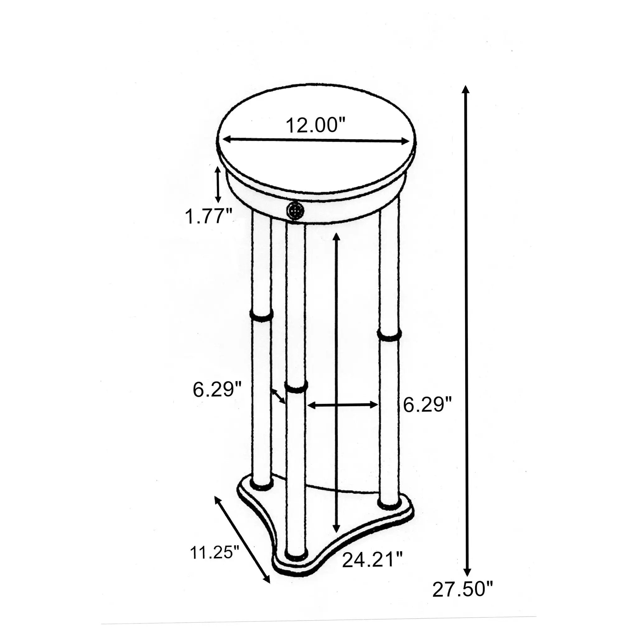 Edie Round Marble Top Plant Stand Merlot by Unique Piece Furniture