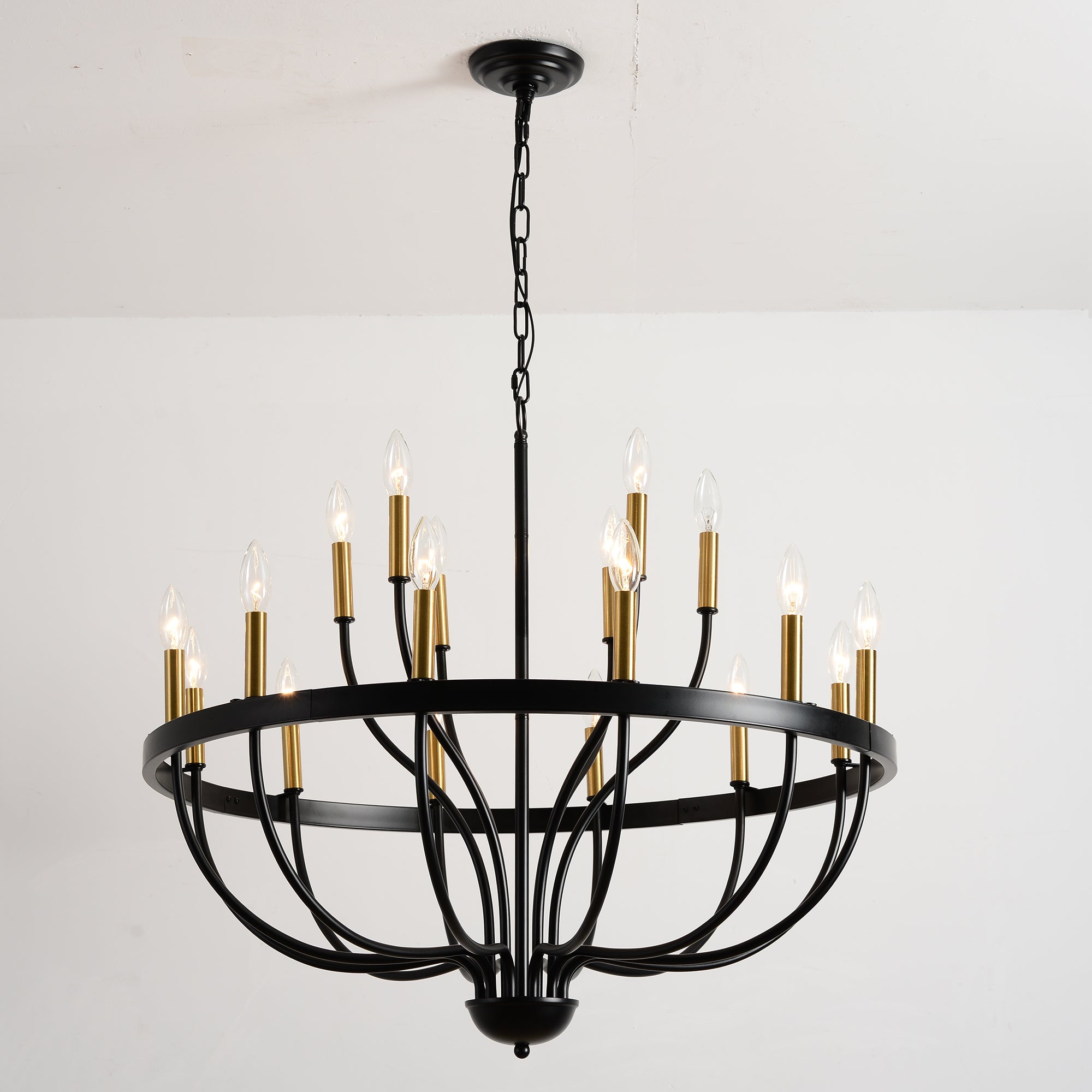 18-Light Industrial Iron Candle Chandelier by HouseOfZazla