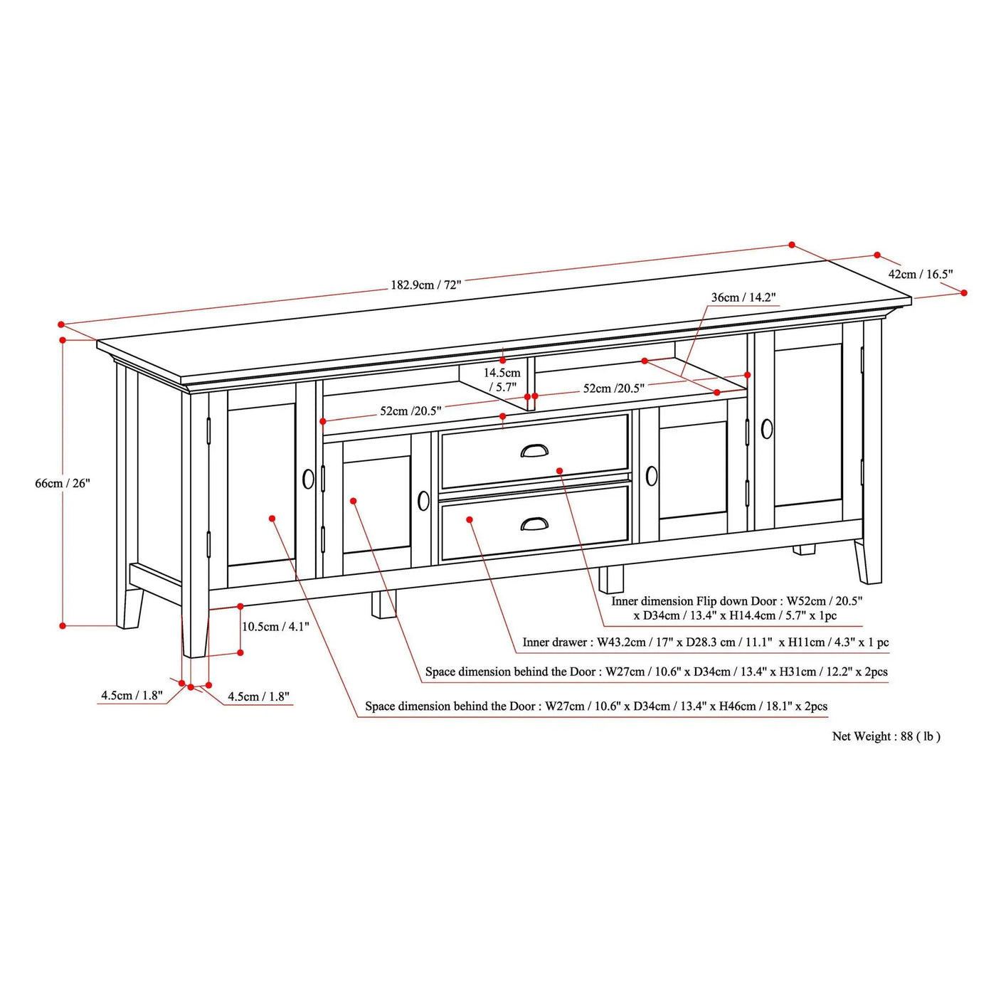 Redmond - Handcrafted TV Media Stand by HouseOfZazla