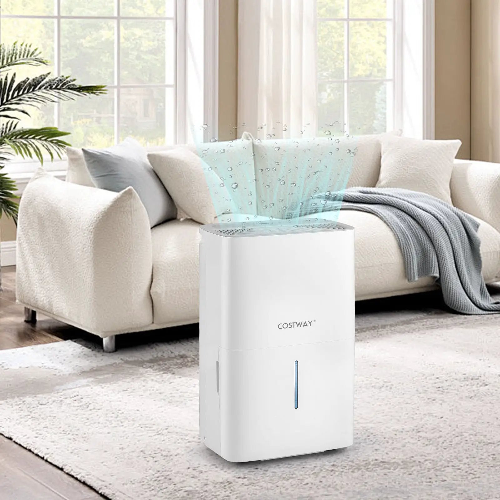65 Pints Dehumidifier with 24H Timer and LED Display-White by DirectDeals