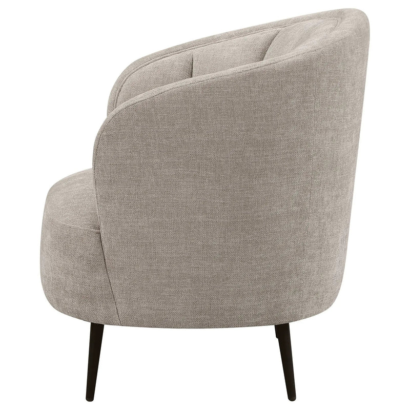 Ellorie Upholstered Channel Back Curved Chair Beige by Unique Piece Furniture