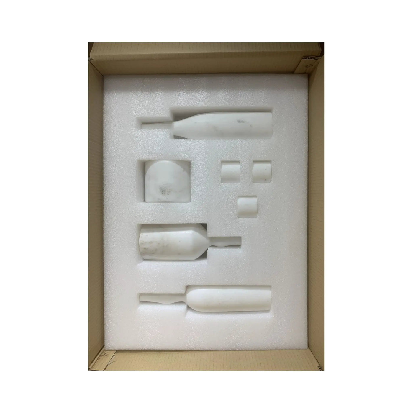 7 Pieces Luxury Natural Marble Living Room Accessories Set by HouseOfZazla