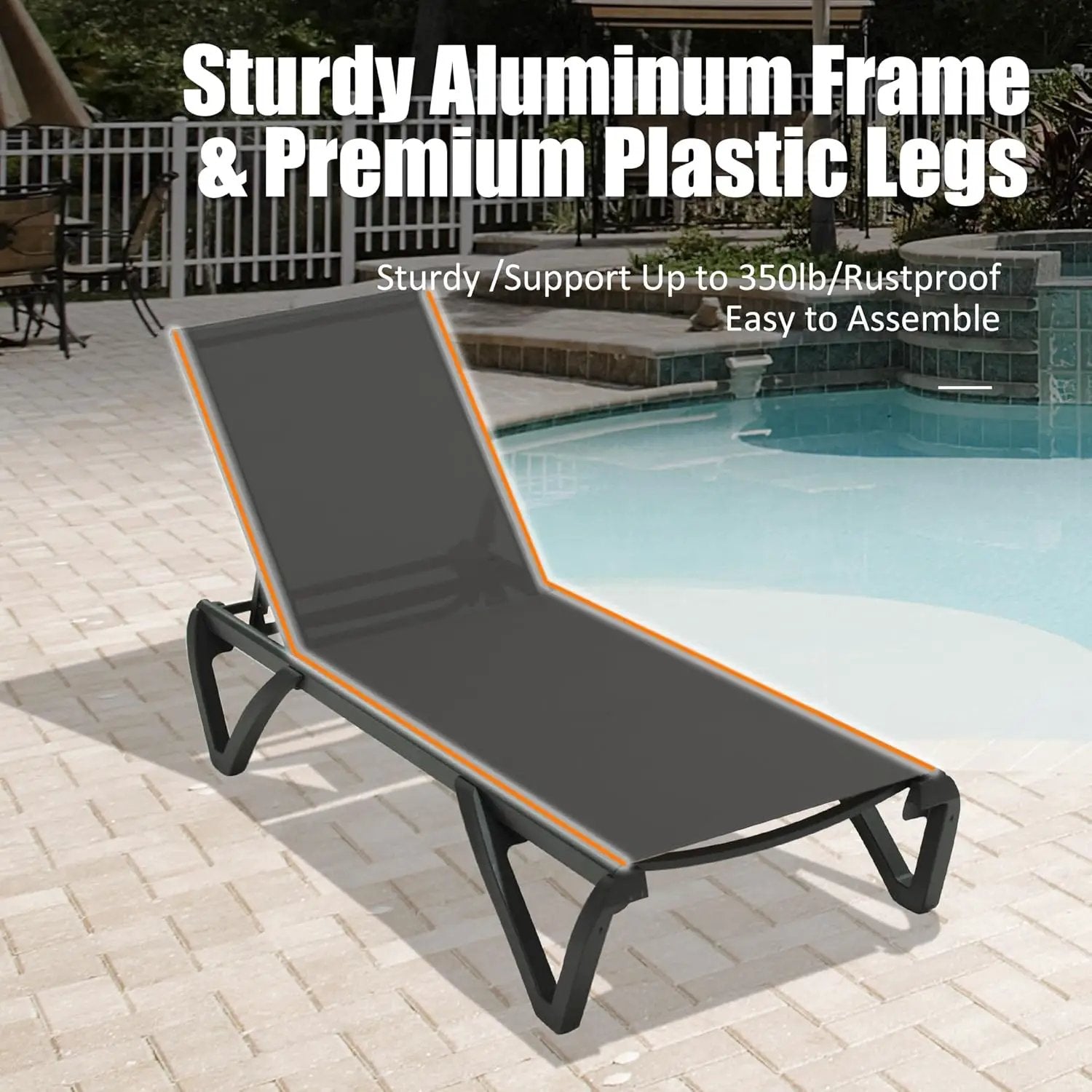Pool Lounge Chairs Set of 2 with Side Table by HouseOfZazla