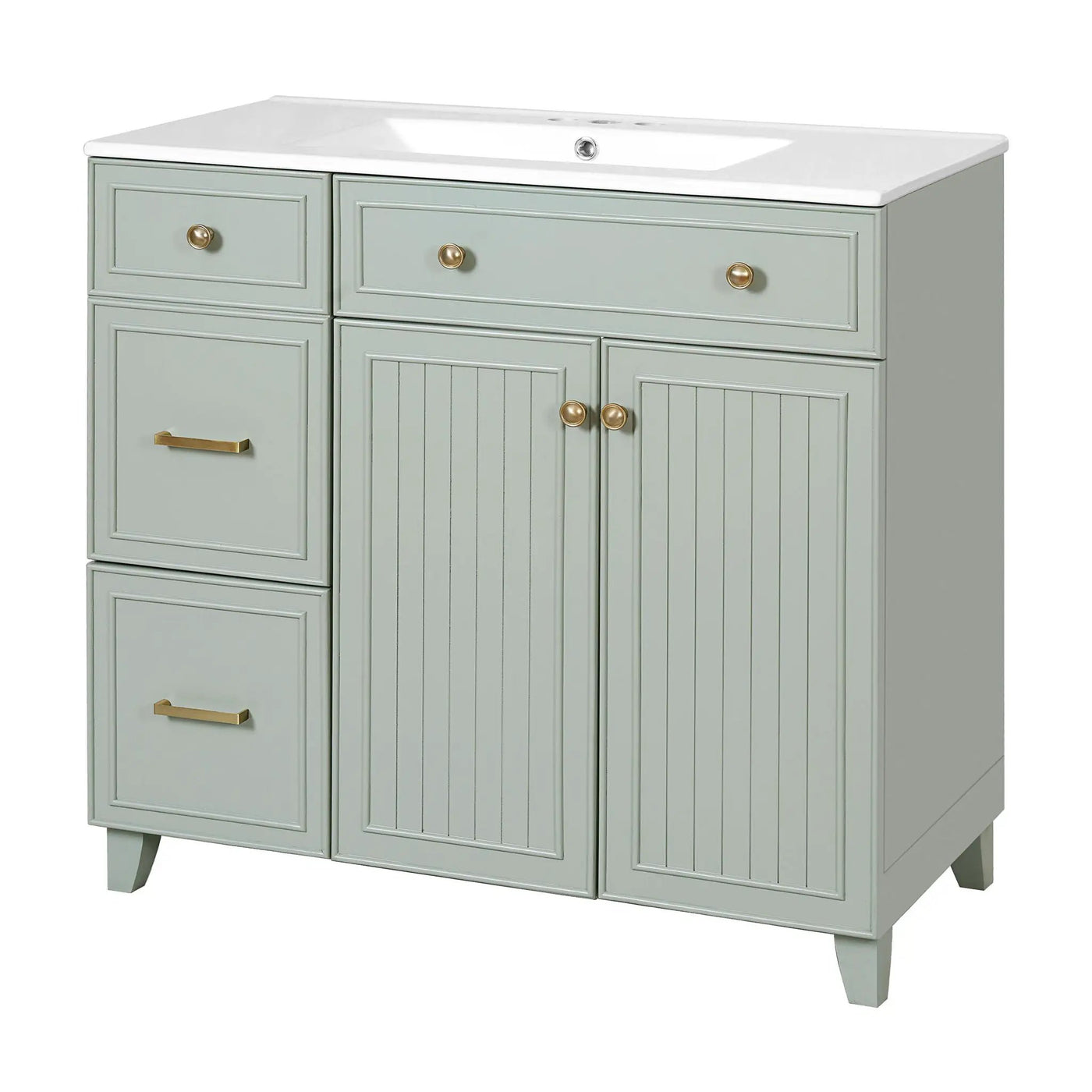 Bathroom Vanity With Sink, Soft Close Doors, Adjustable Shelves by HouseOfZazla