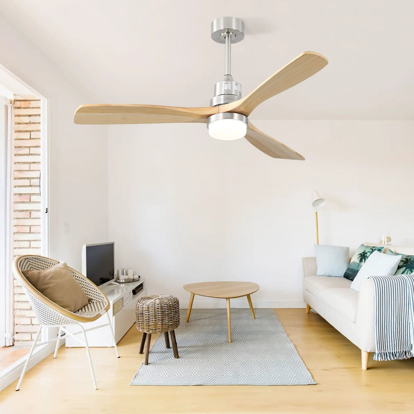 Indoor Ceiling Fan With Dimmable LED Light, 6 Speed Remote ControlLED DC Motor, Reversible Blades by Unique Piece Furniture