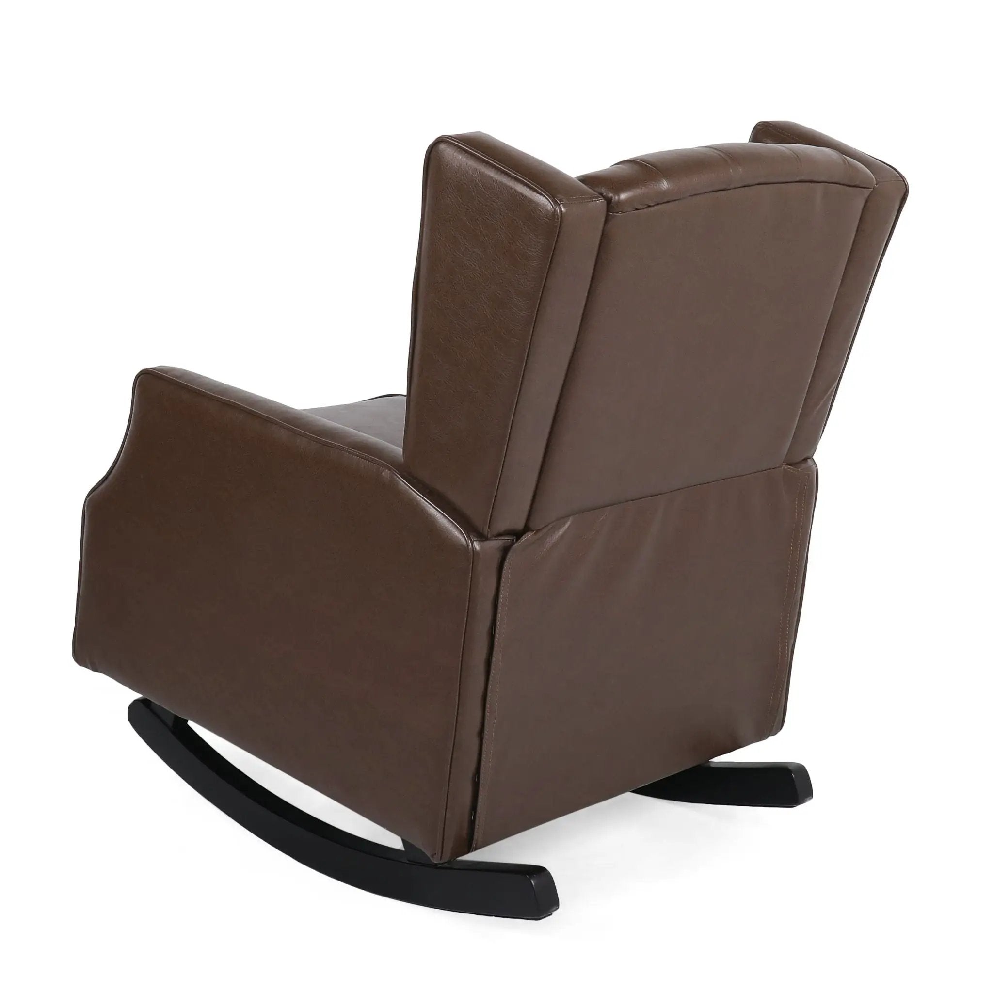 Amedou Contemporary Tufted Wingback Rocking Chair - Dark Brown by HouseOfZazla