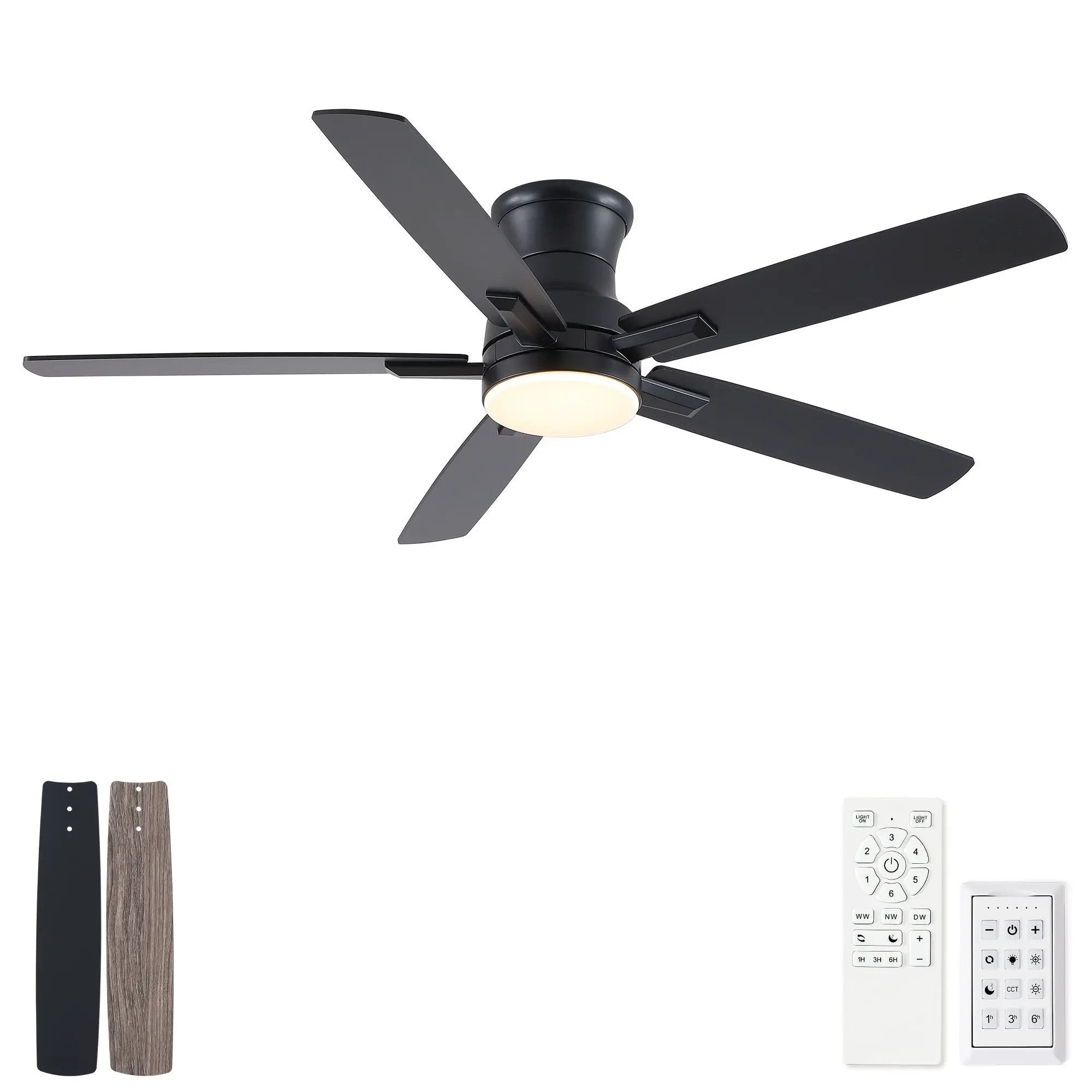 Mordern Flush Mount Ceiling Fan With Light And Remote Control by Unique Piece Furniture